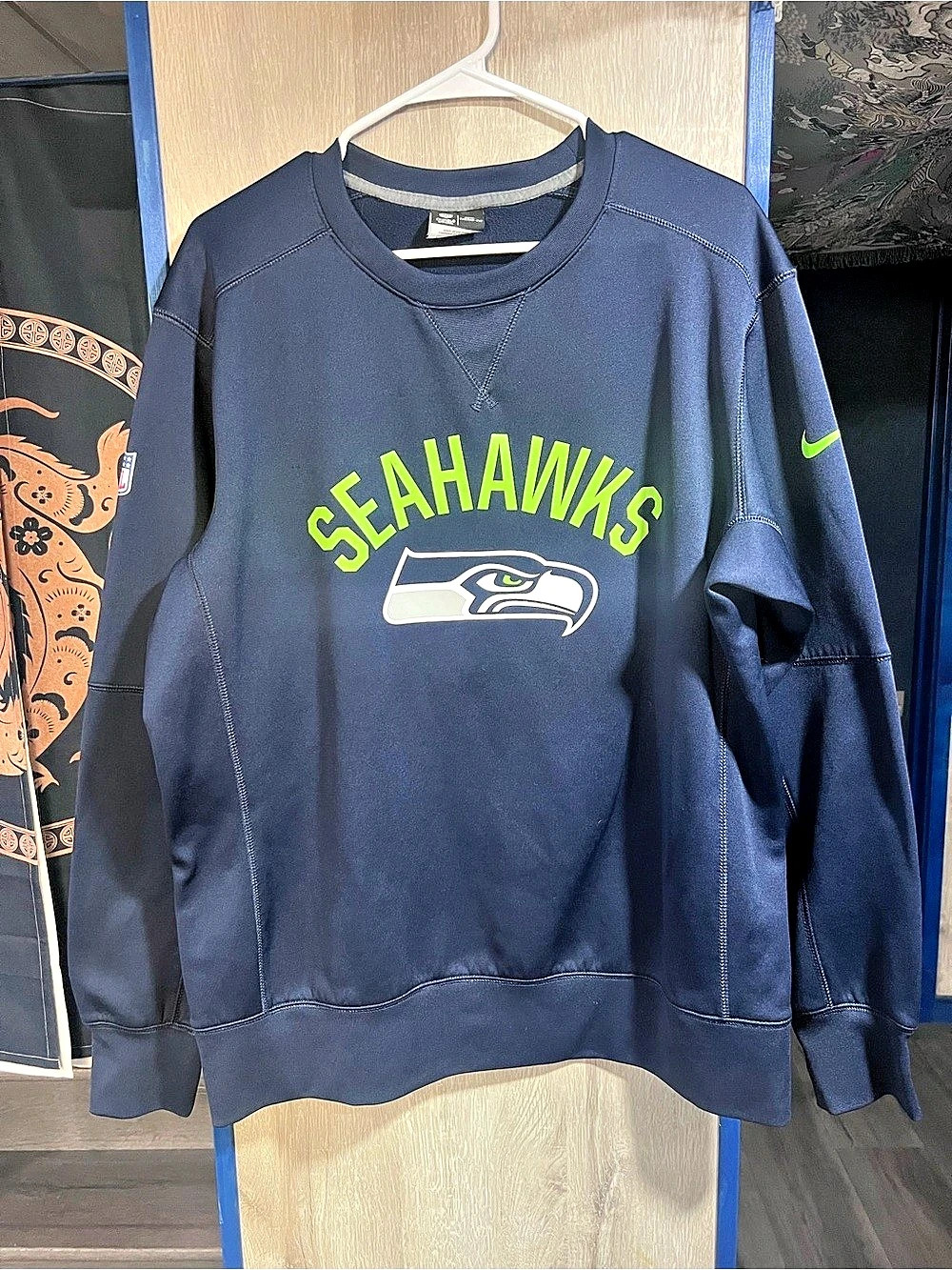 Nike NFL Seattle Seahawks Therma-Fit Crewneck Sweatshirt NFL Size Large